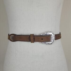 Silver Creek Classics Belt Womens 26 Brown Leather Western Concho Buckle Cowgirl